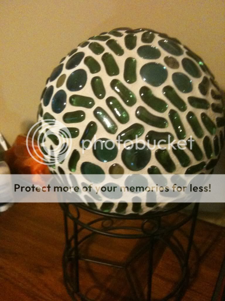 Repurposed Bowling Ball Grouted, Uploaded from the Photobucket iPhone App
